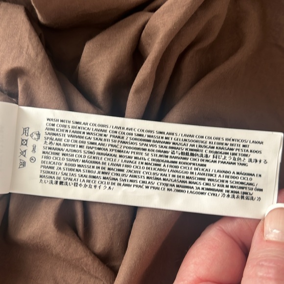 Mon Renn Brown Cream Embroidered Smock Back Midi Sundress Pockets US Large - Picture 12 of 14